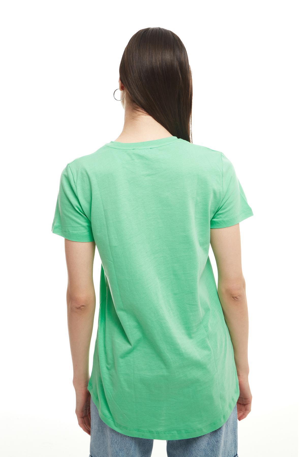 Quzu-Short Sleeve Basic T-Shirt Apple Mint 5