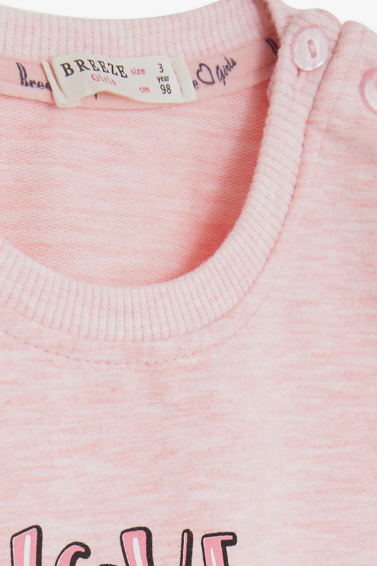 Breeze Kız Çocuk Sweatshirt Unicorn Baskılı 2-6 Yaş, Somon Melanj fotoğrafı 3 (önizleme)