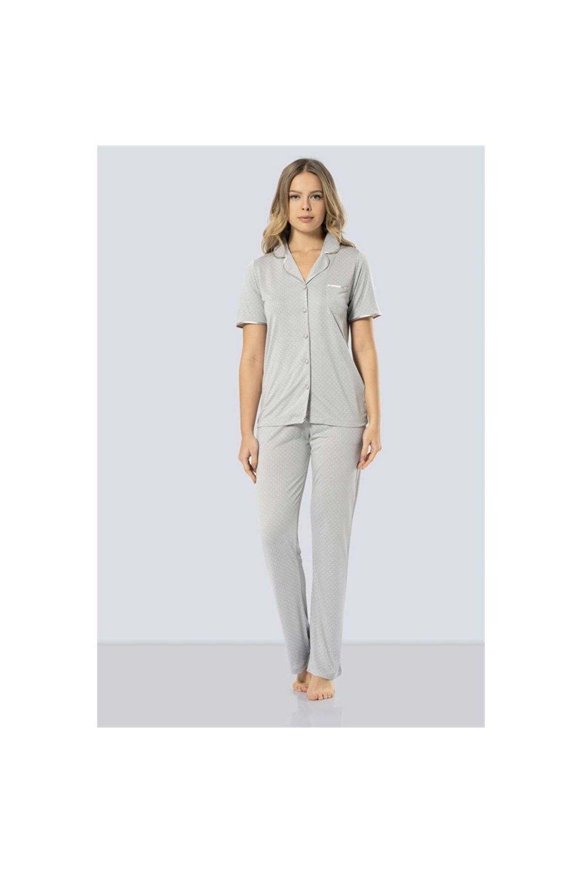 TÜREN-3291 Point Pajama Set - Gray 4