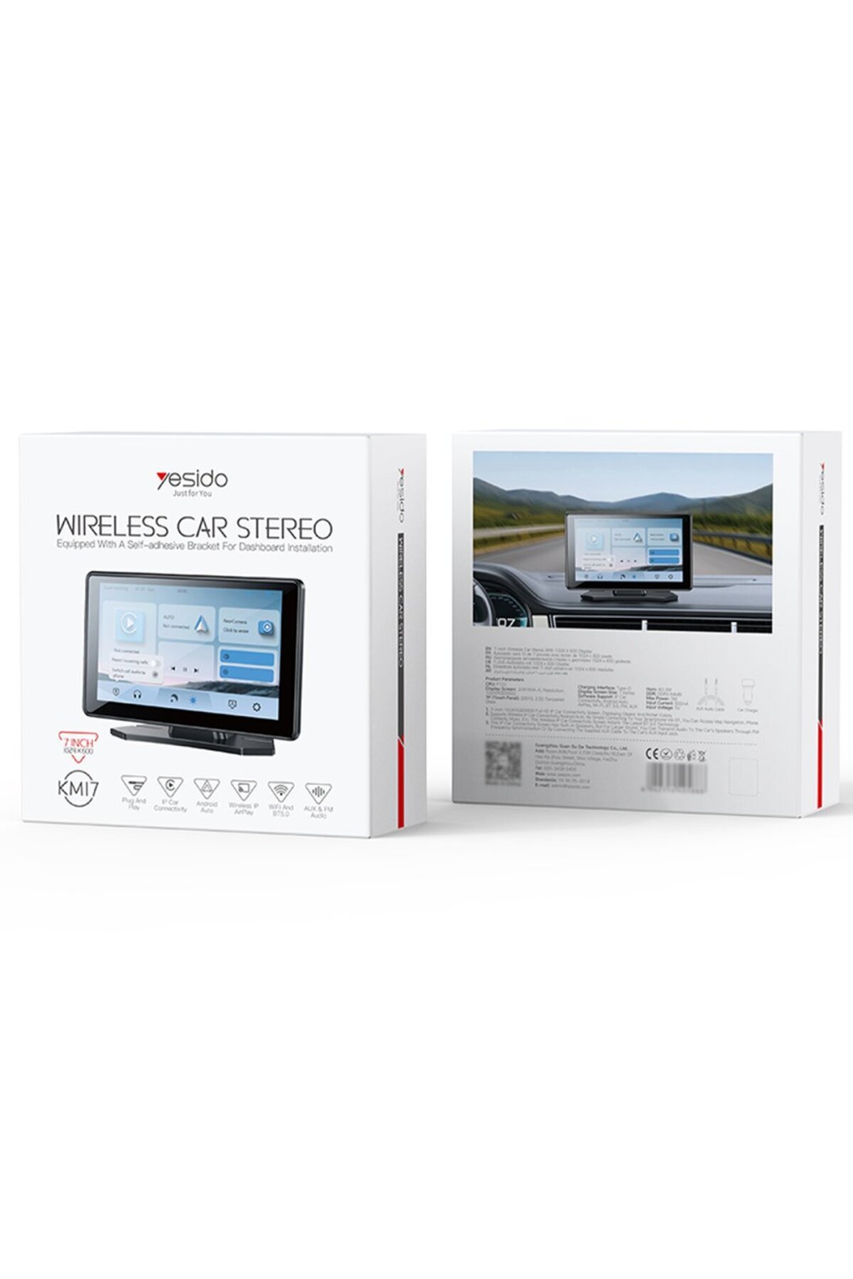 Yesido KM17 64 GB Dahili Hafıza 7inç Ekran Ön ve Arka Kameralı Car