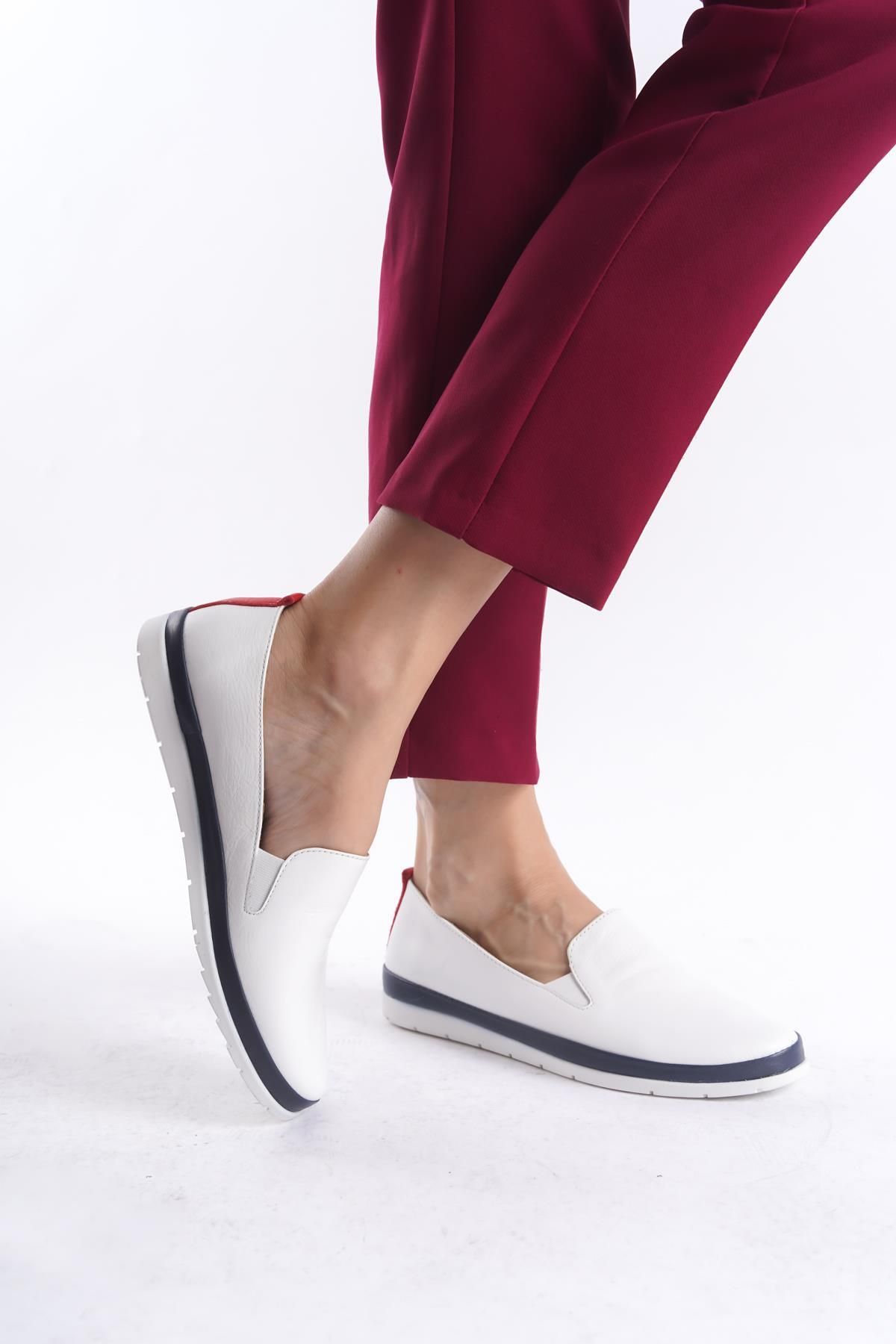 CZ London-Balerini din piele naturală de damă, cu talpă confortabilă, cu elastic lateral, pantofi casual cu slip-on 2