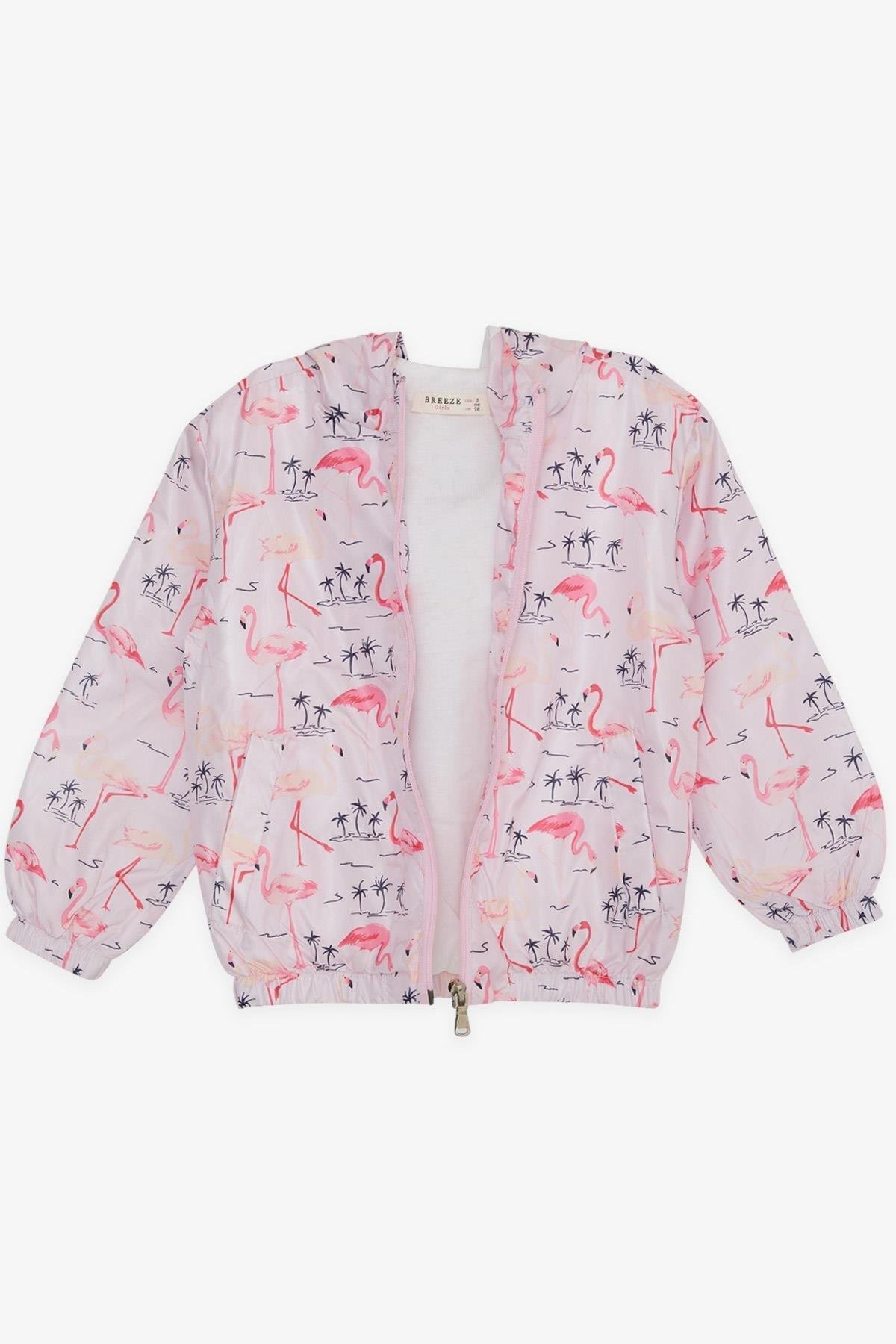 Breeze Kız Çocuk Yağmurluk Sevimli Flamingo Desenli 1-5 Yaş, Pudra fotoğrafı 6 (önizleme)