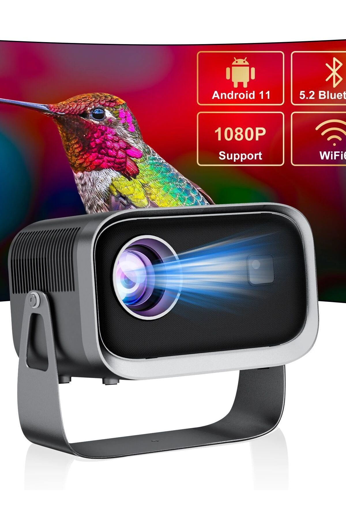 Choice-Salange Projector P28B Mini Home Theater Android 11 Free-Style Placement Projection Support Samsu... 7