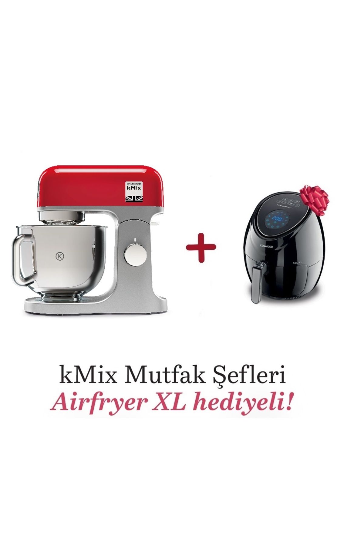 Kenwood Kmx750rd Kmix 1000 Watt Kırmızı Mutfak Şefi Hfp30bk Airfryer Xl Hediyeli