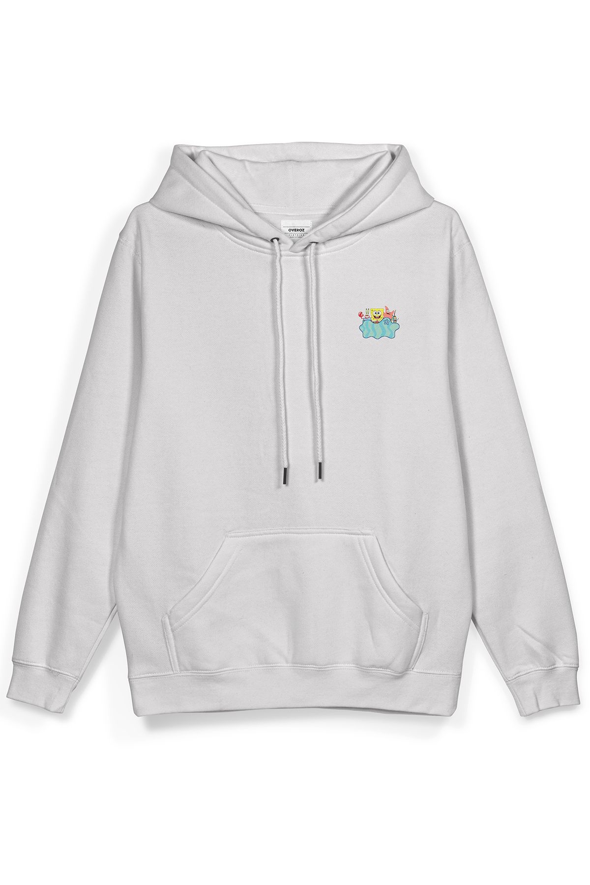Overoz-Hanorac oversize cu glugă cu imprimeu pe spate SpongeBob Hanorac ecru H1232 3