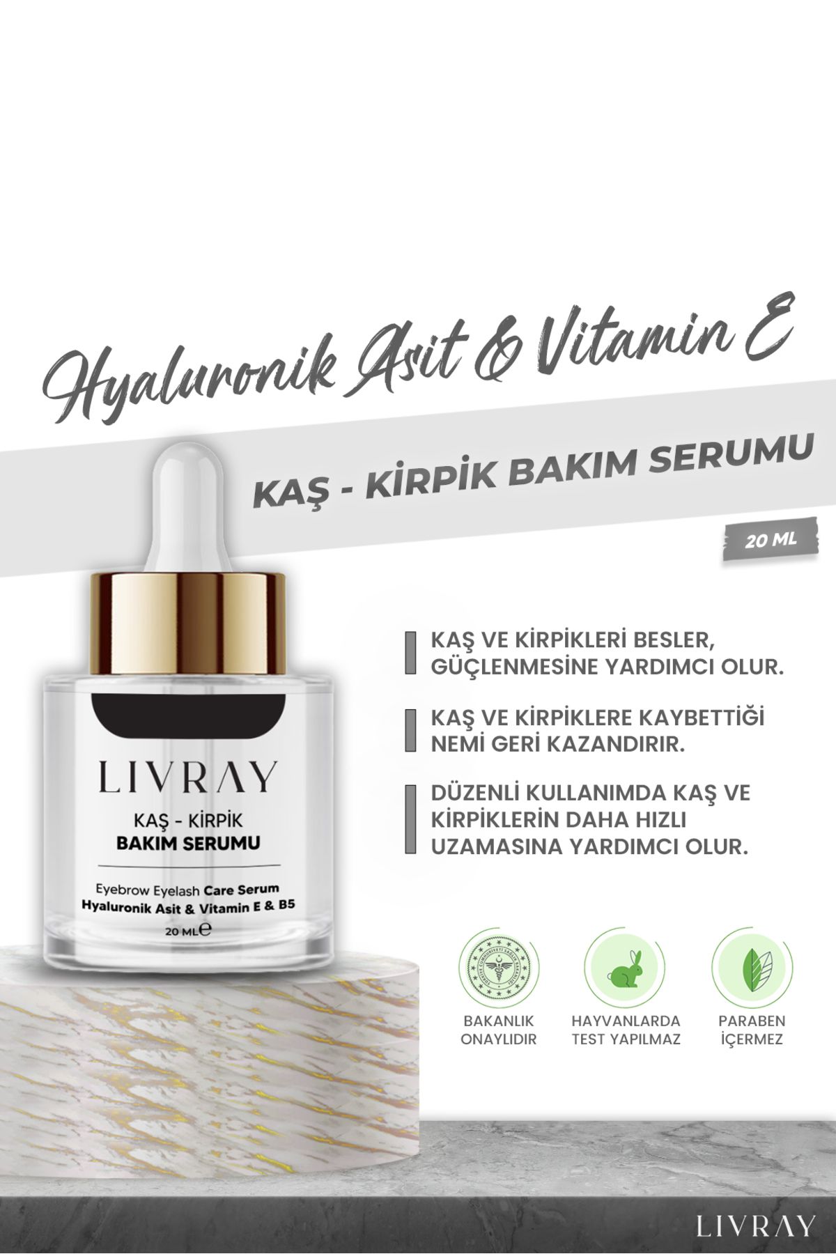 Livray Kaş Kirpik Bakım Serumu (20 ML)