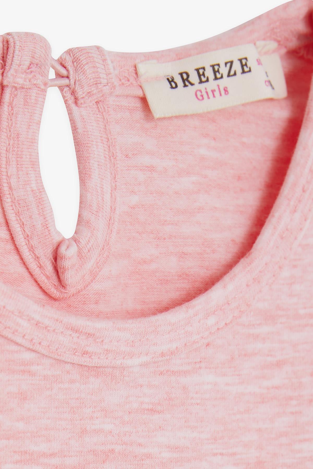Breeze Kız Bebek Uzun Kollu Tişört Danscı Kız Baskılı Güpürlü 9 Ay-3 Yaş, Somon Melanj fotoğrafı 3 (önizleme)