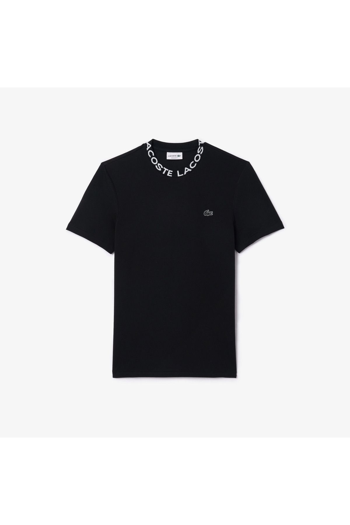 تی شرت مشکی مردانه گردن دوچرخه مناسب فعال Lacoste