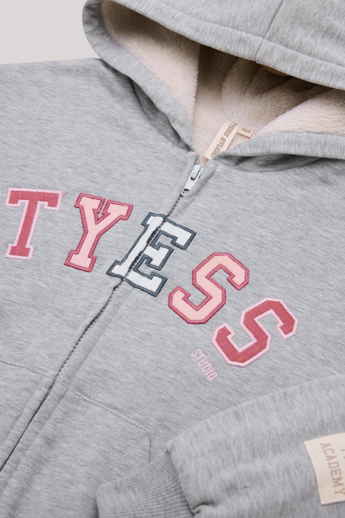 Tyess-Bg Store Girl's Gray Tracksuit Top 7