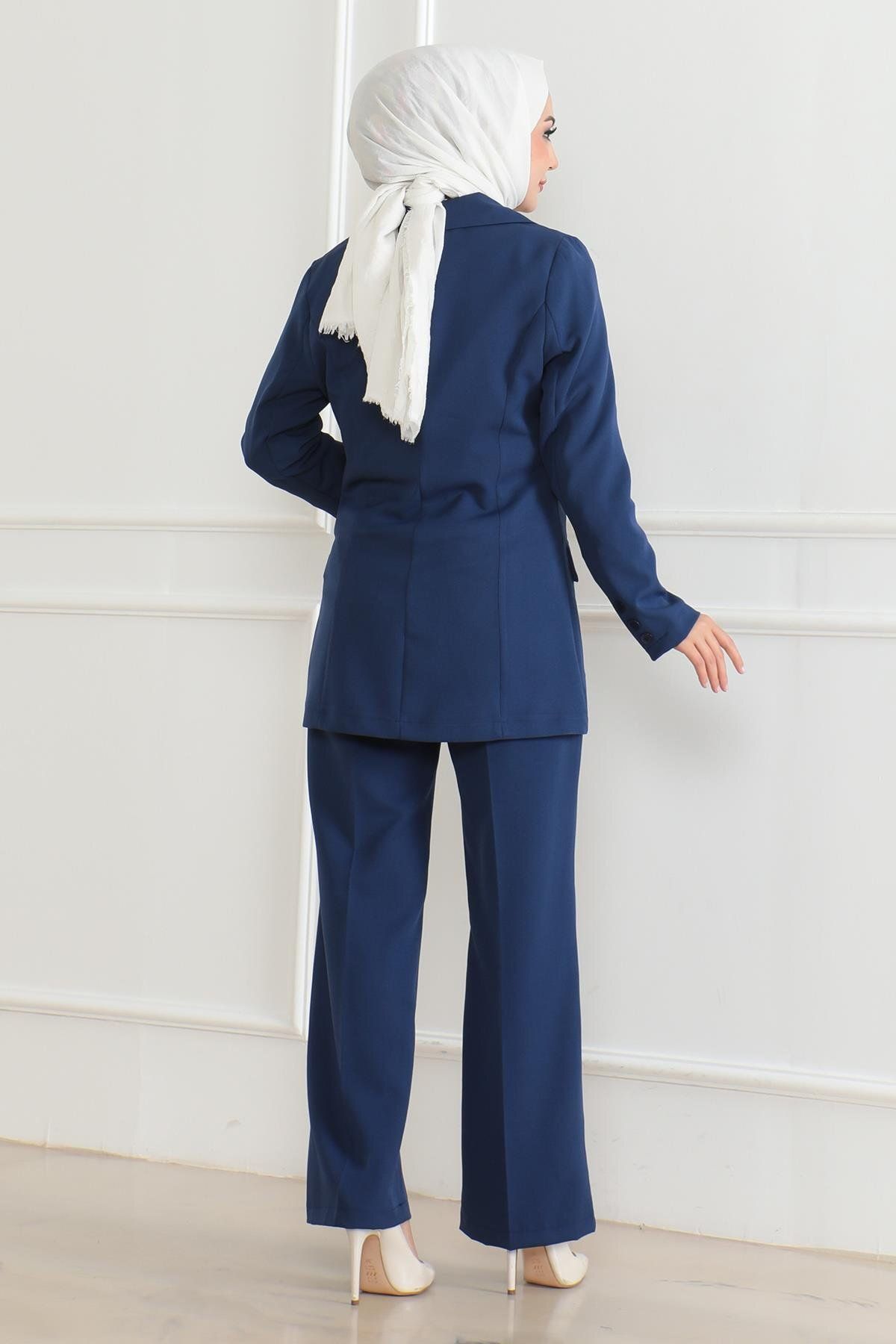 Modamihram-Indigo Triple Suit - with Vest 19222 4