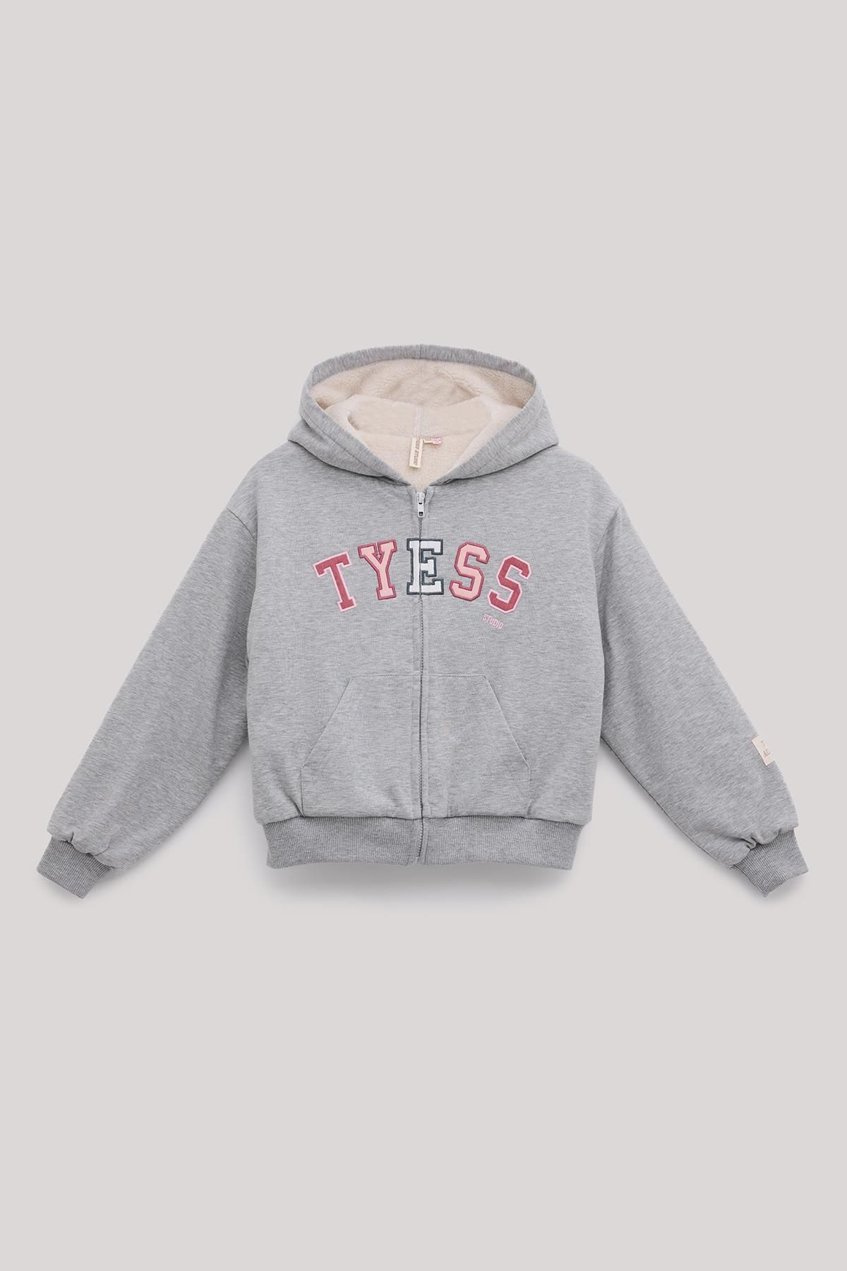 Tyess-Bg Store Girl's Gray Tracksuit Top 5