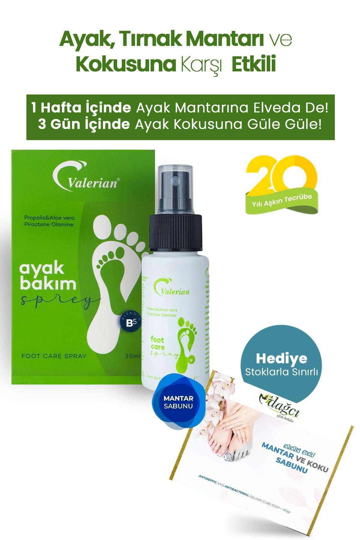 Valerian Ayak, Tırnak Bakım Spreyi, Sağlıklı ve Bakımlı Ayak Görünümü, Propolis ve Aloe Vera Ekstrak