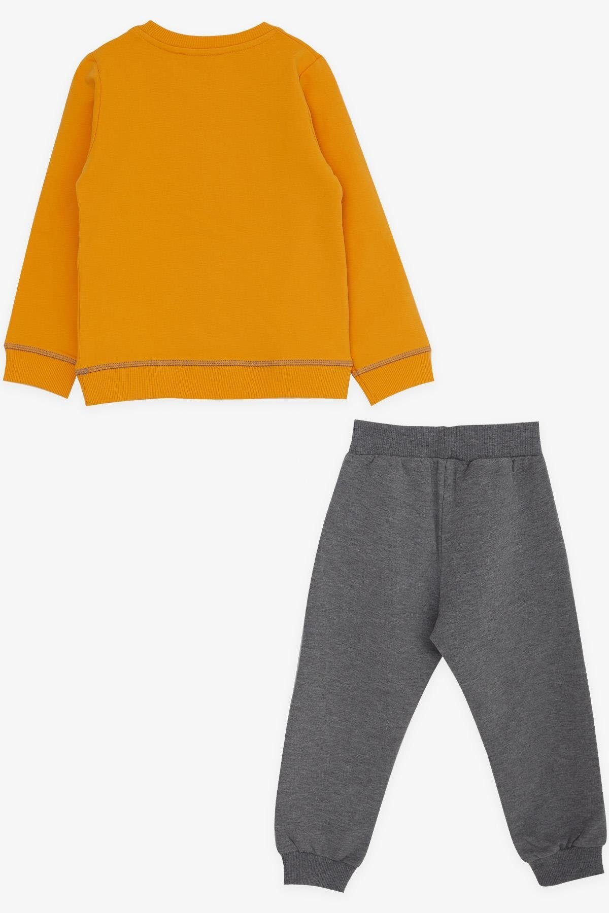 Breeze Erkek Çocuk Eşofman Takımı Dinozor Baskılı 1.5-5 Yaş, Hardal Sarı fotoğrafı 2 (önizleme)