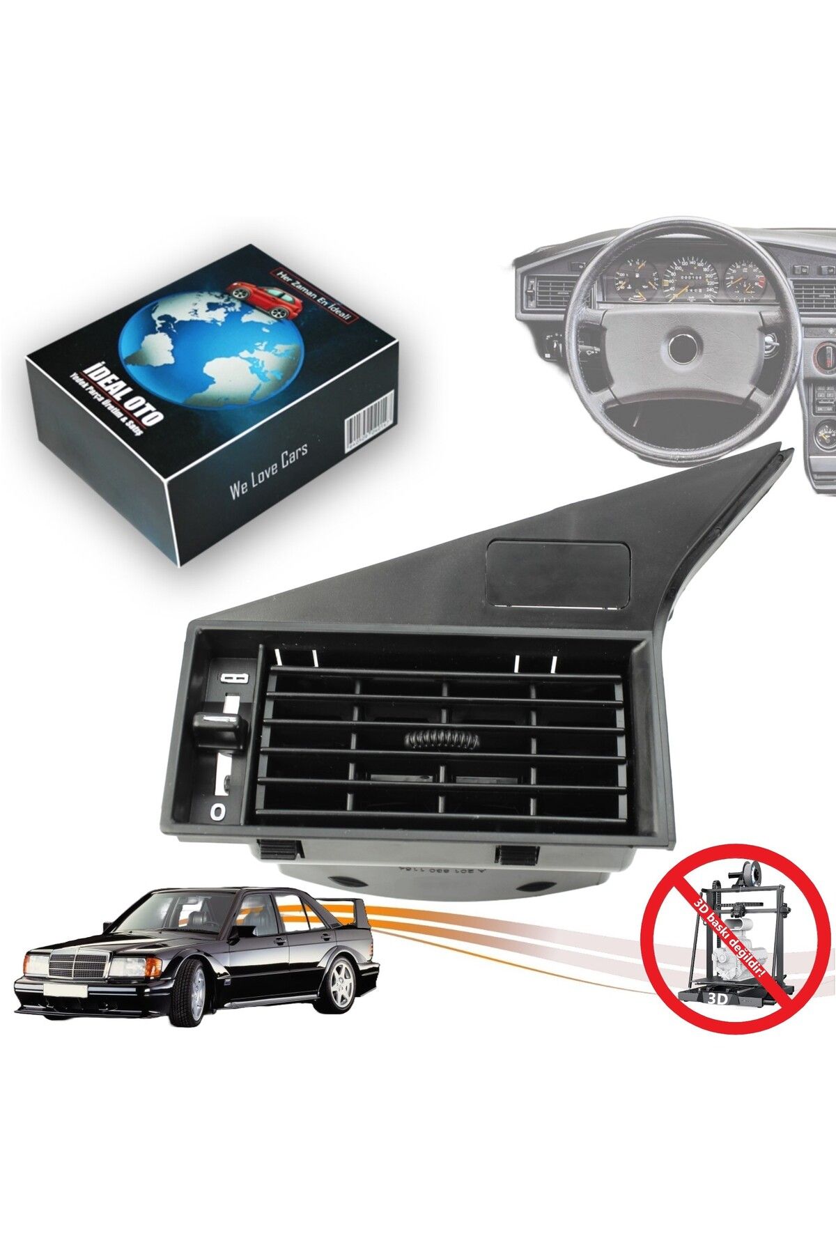 İDEAL OTOMOTİV Mercedes 190 W201 1982-1993 2018301154 İçin Sol Havalandırma Klima Izgarası (3d Baskı Değildir)