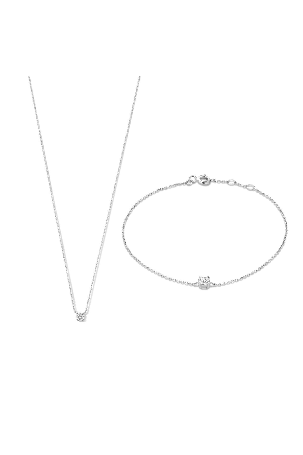 Isabel Bernard-Cadeau D'isabel 14 Karat | Weißgold Halskette Und Armband Geschenksets Ib90030 1
