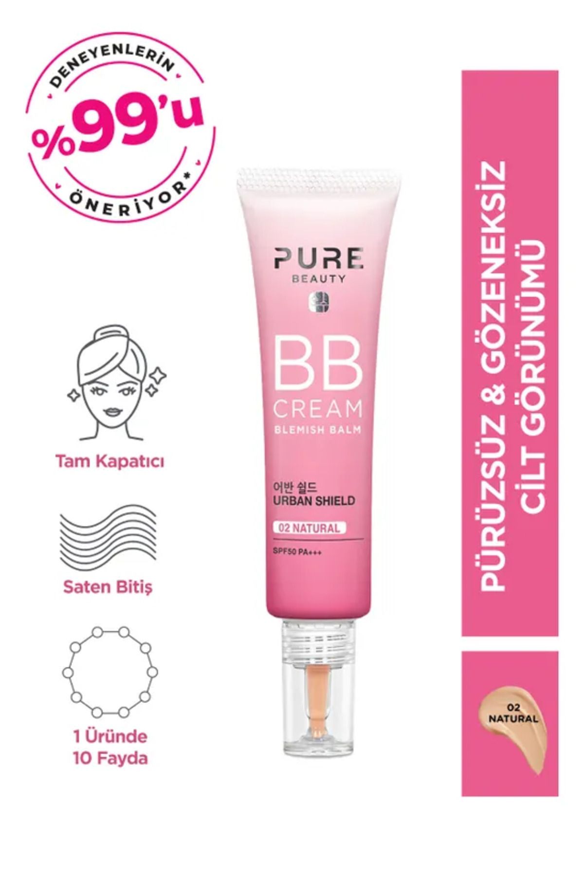 PURE BEAUTY BB Kremin Bu Formüle Bayılacaksın Spf50 Pa Natural 30 ml