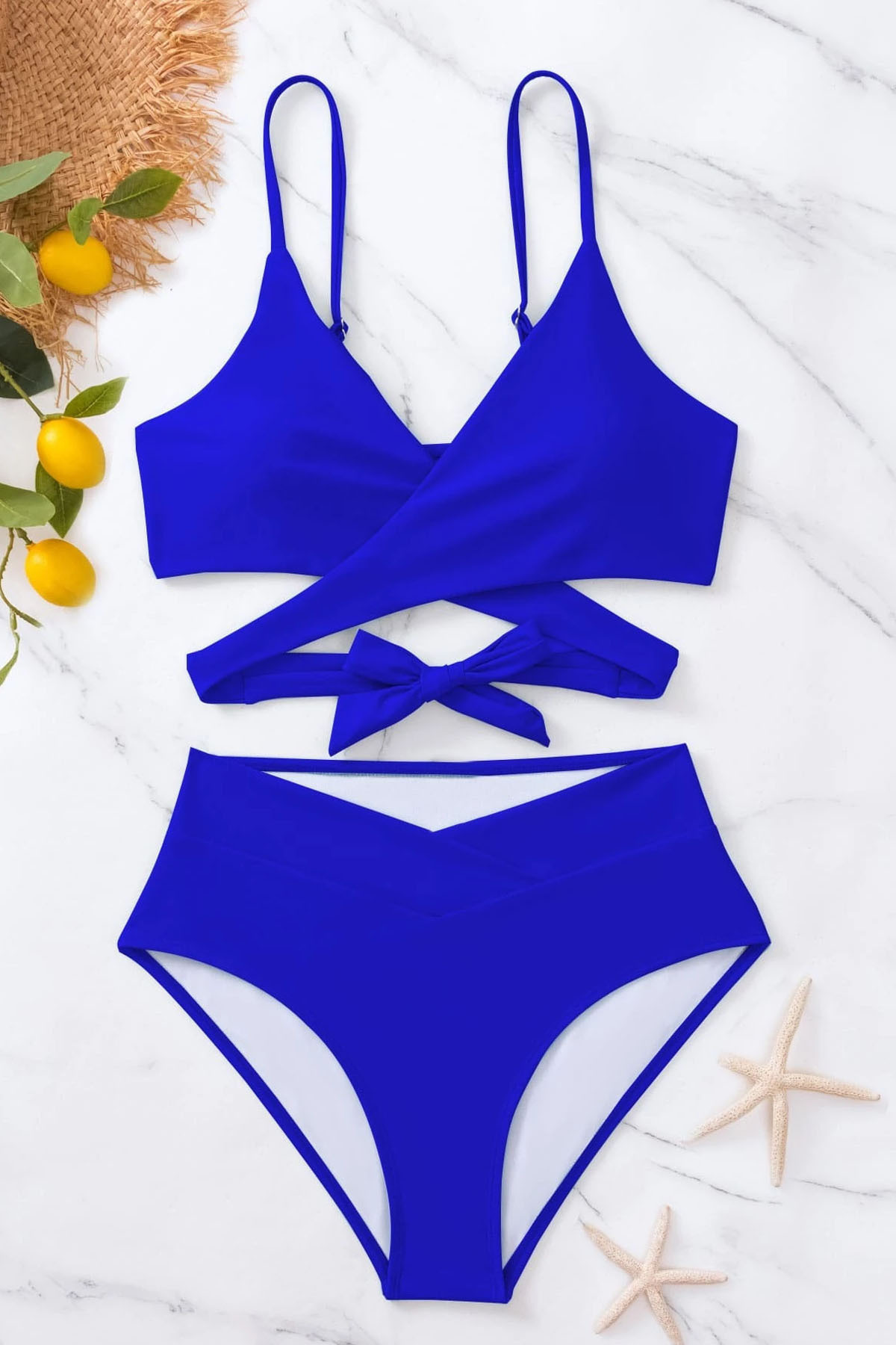 Angelsin-Bikini cu tăietură în V - Set cu brâu cu talie inferioară 4