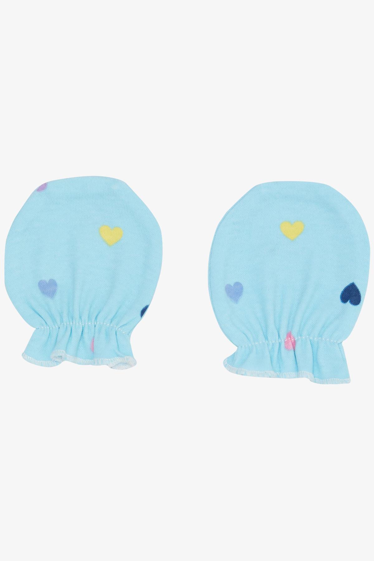 Breeze Yenidoğan Bebek Eldiveni Renkli Kalp Desenli Açık Mavi fotoğrafı 2 (önizleme)