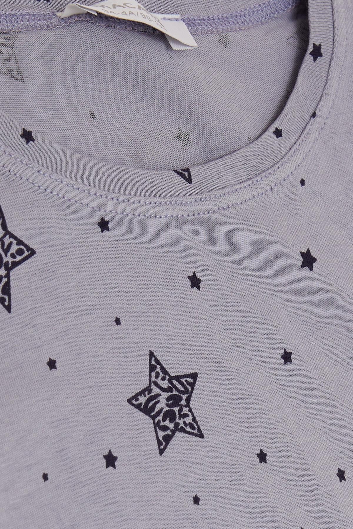 Macawi-1.5-5 Years Old Girl's Pajama Set - Star Pattern, Lilac 5