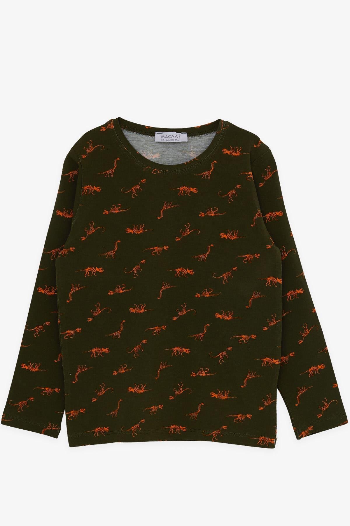 Macawi-Boy's Pajama Set, Dinosaur Patterned, Age 3-7, Dark Green 3