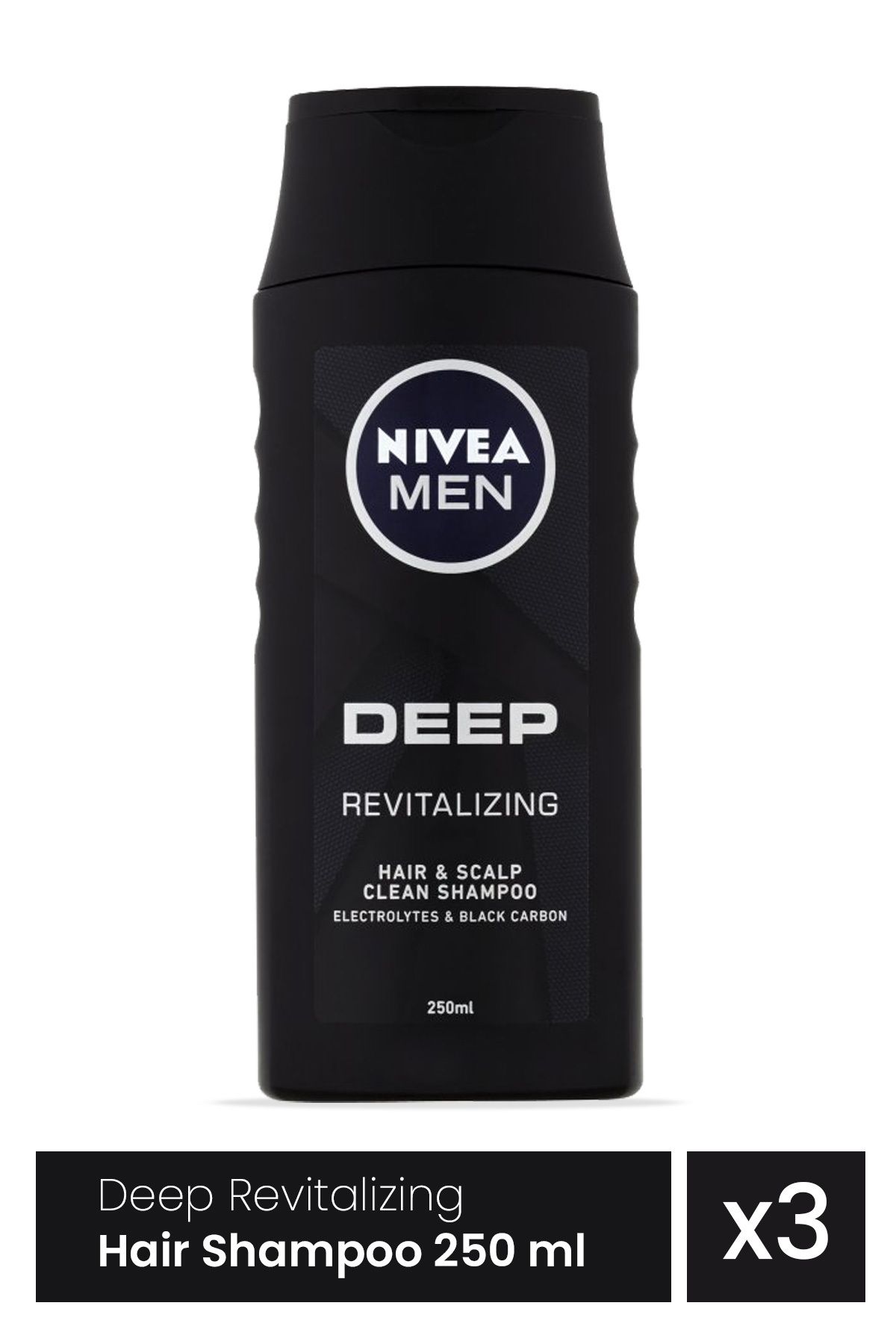NIVEA Sampon Pentru Par Revitalizant In Profunzime Barbati 3 Bucati X 250 Ml Masculin - One Size