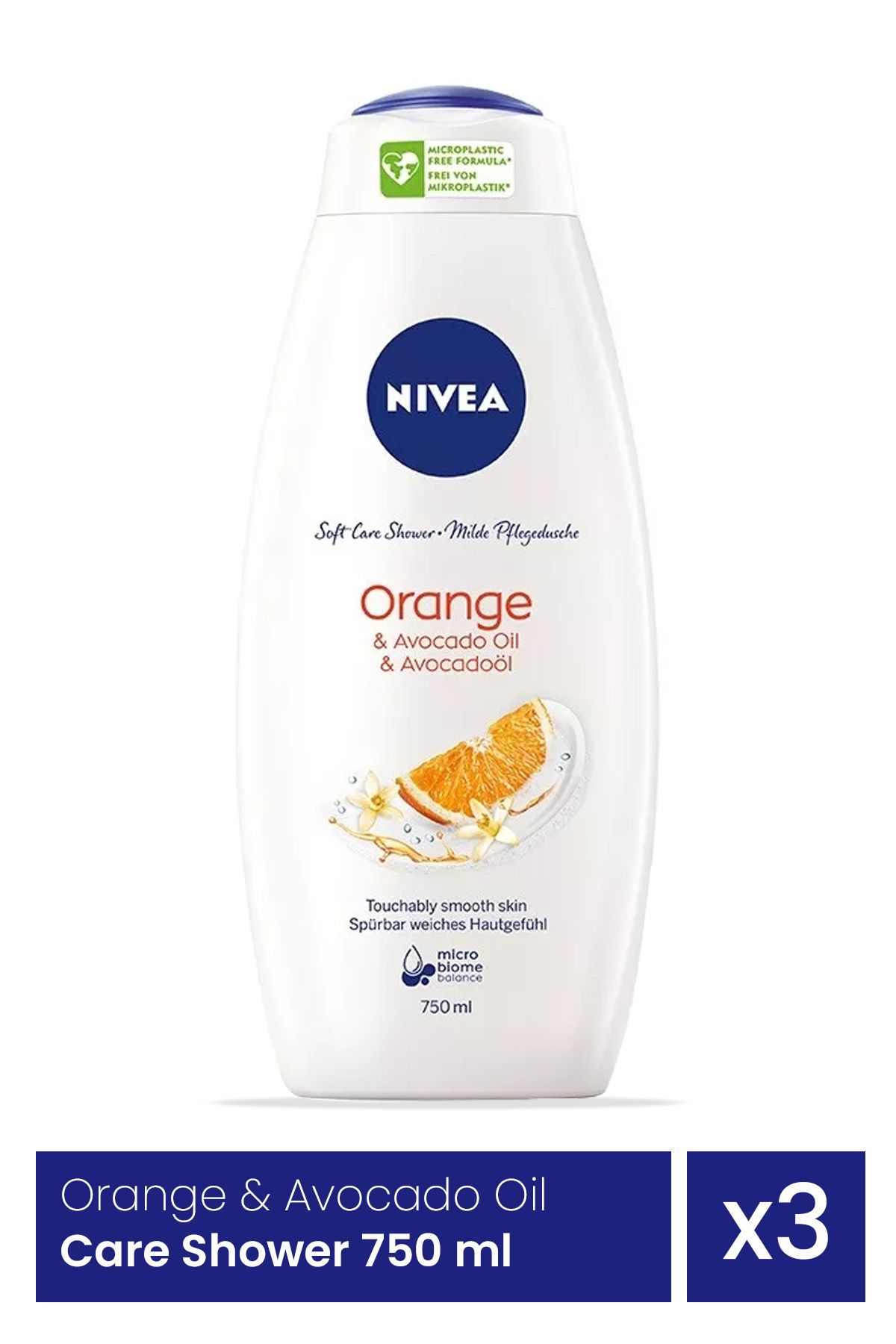 NIVEA Duș De Îngrijire Cu Ulei De Portocale Și Avocado 3 Bucăți X 750 Ml Unisex - Mărime unică