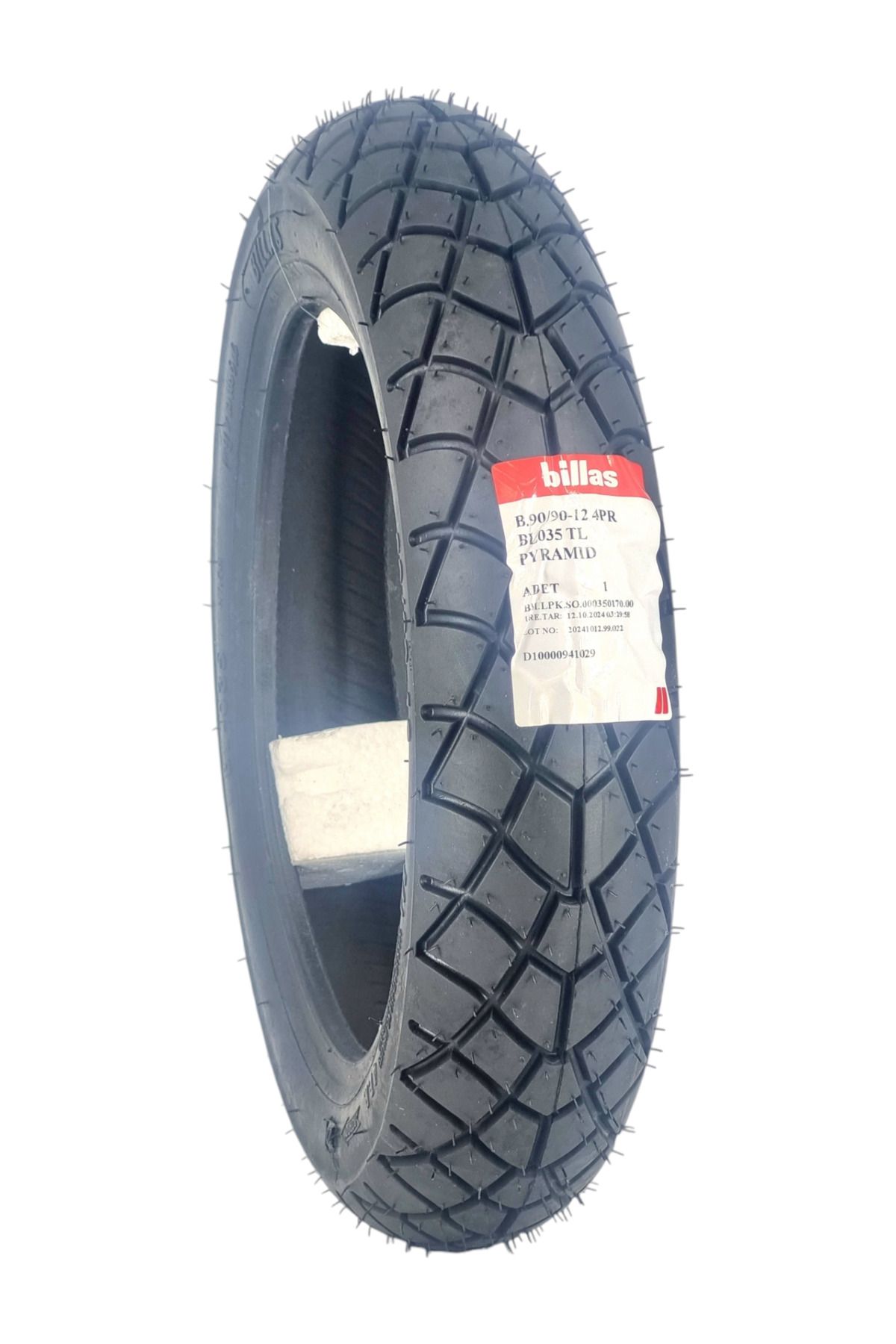 Billas MOTOSİKLET LASTİK 90/90-12 TL (TUBELESS - DUBLEKS) BL35A