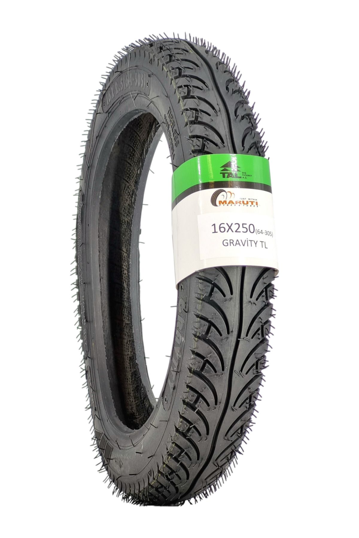 MARUTİ TYRES MOTOSİKLET LASTİK 16X250 (64-305)  TL (TUBELESS - DUBLEKS) GRAVİTY