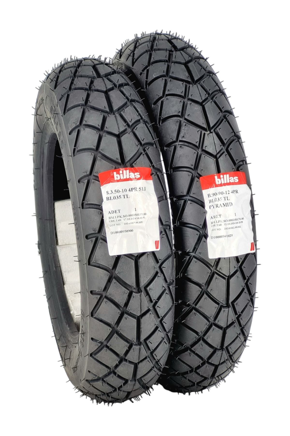 Billas 350-10 VE 90/90-12 TAKIM TL (TUBELESS - DUBLEKS) BL35SET