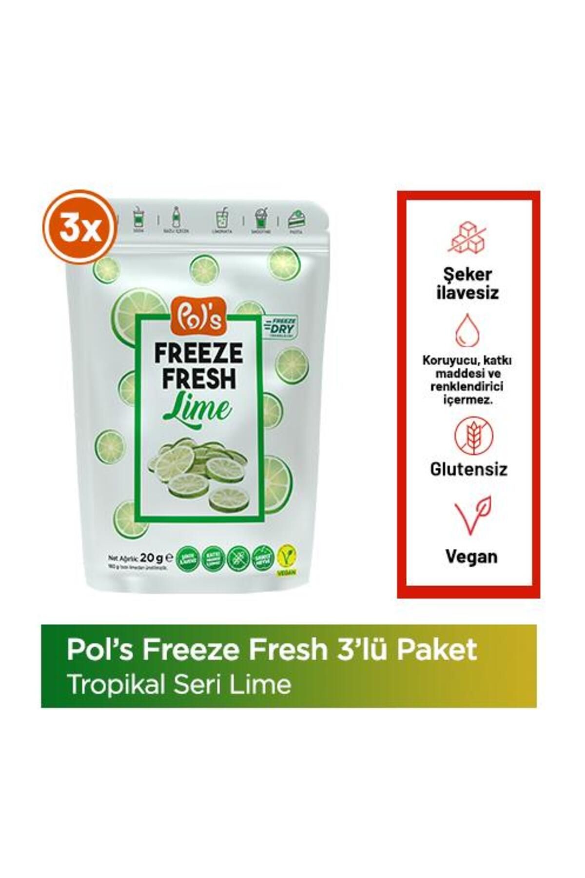 Freeze Fresh Lime 20 G X 3 Adet Freeze Dry Dondurularak Kurutulmuş Meyve