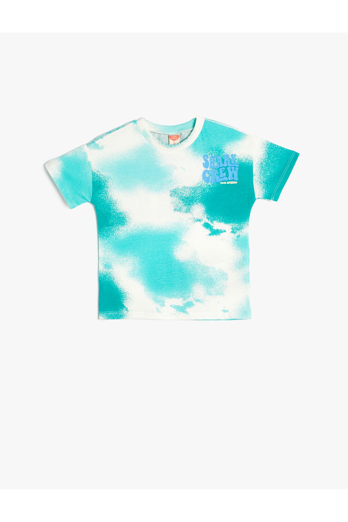 Koton-Cotton Short Sleeve Tie-Dye Patterned T-Shirt - Crew Neck 1