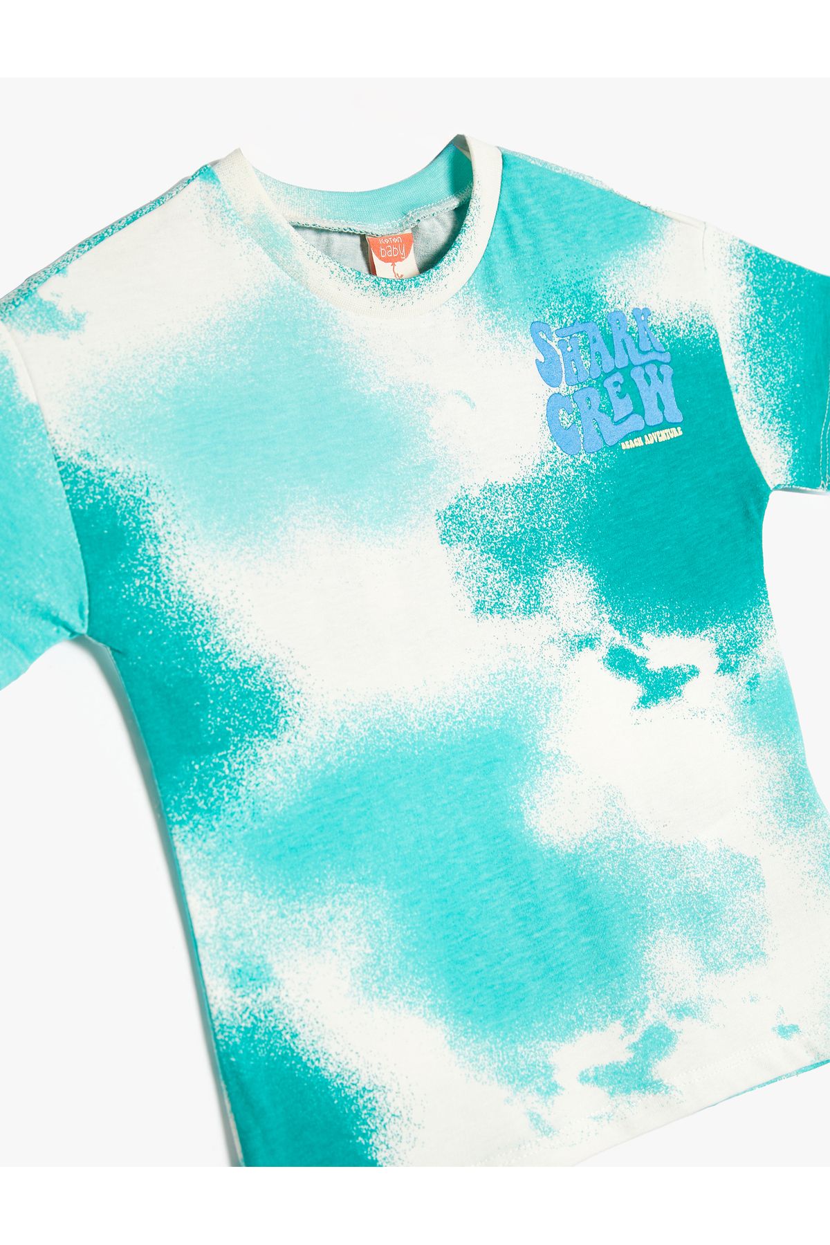 Koton-Cotton Short Sleeve Tie-Dye Patterned T-Shirt - Crew Neck 3