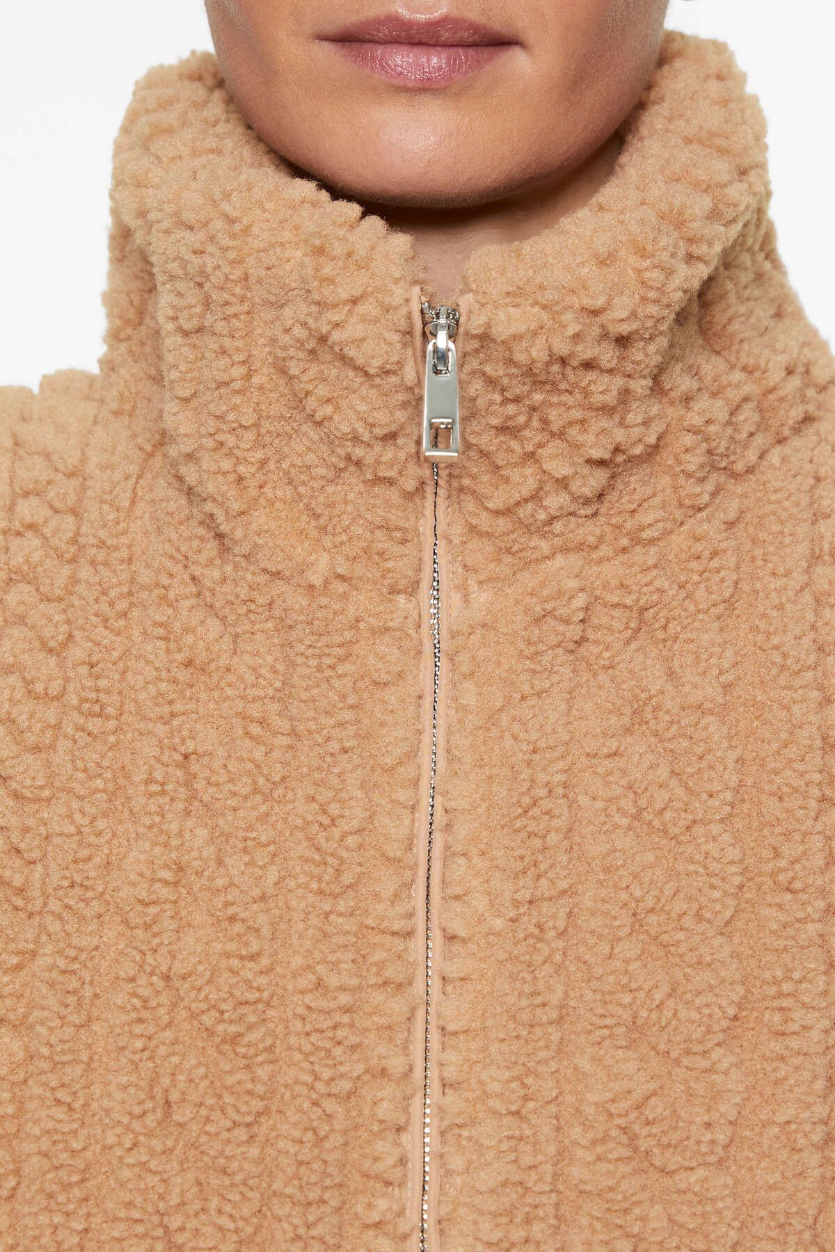 Oysho-Faux Wool Fabric Hair Knitted Jacket - K 5