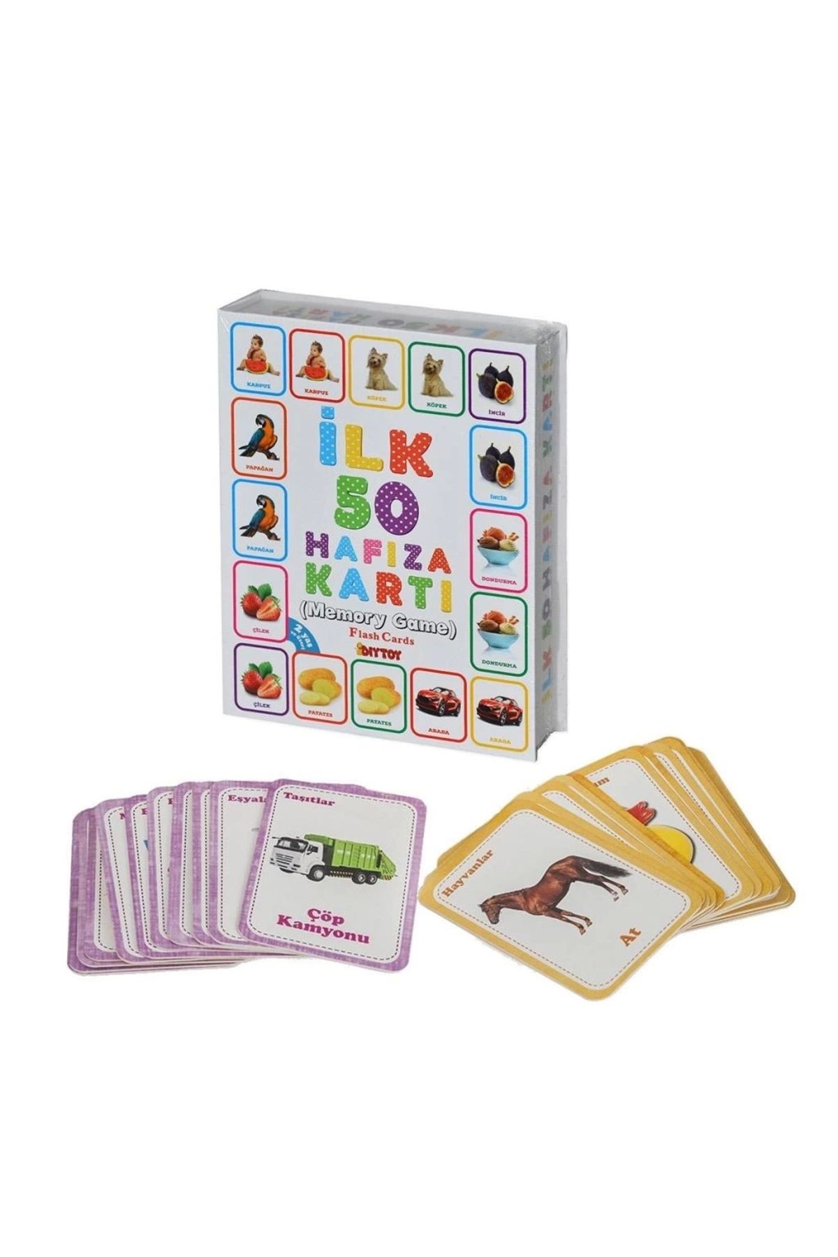 Finetoo Çocuk 1475 İlk 50 Hafıza Kartları (Memory Game) -Dıytoy