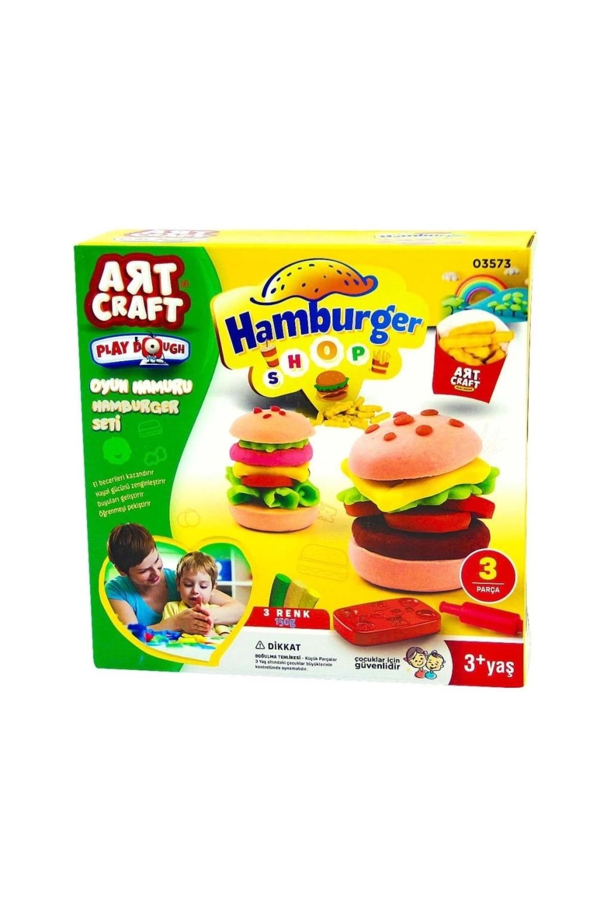 Finetoo Çocuk DedeOyunHamuruHamburgerSeti