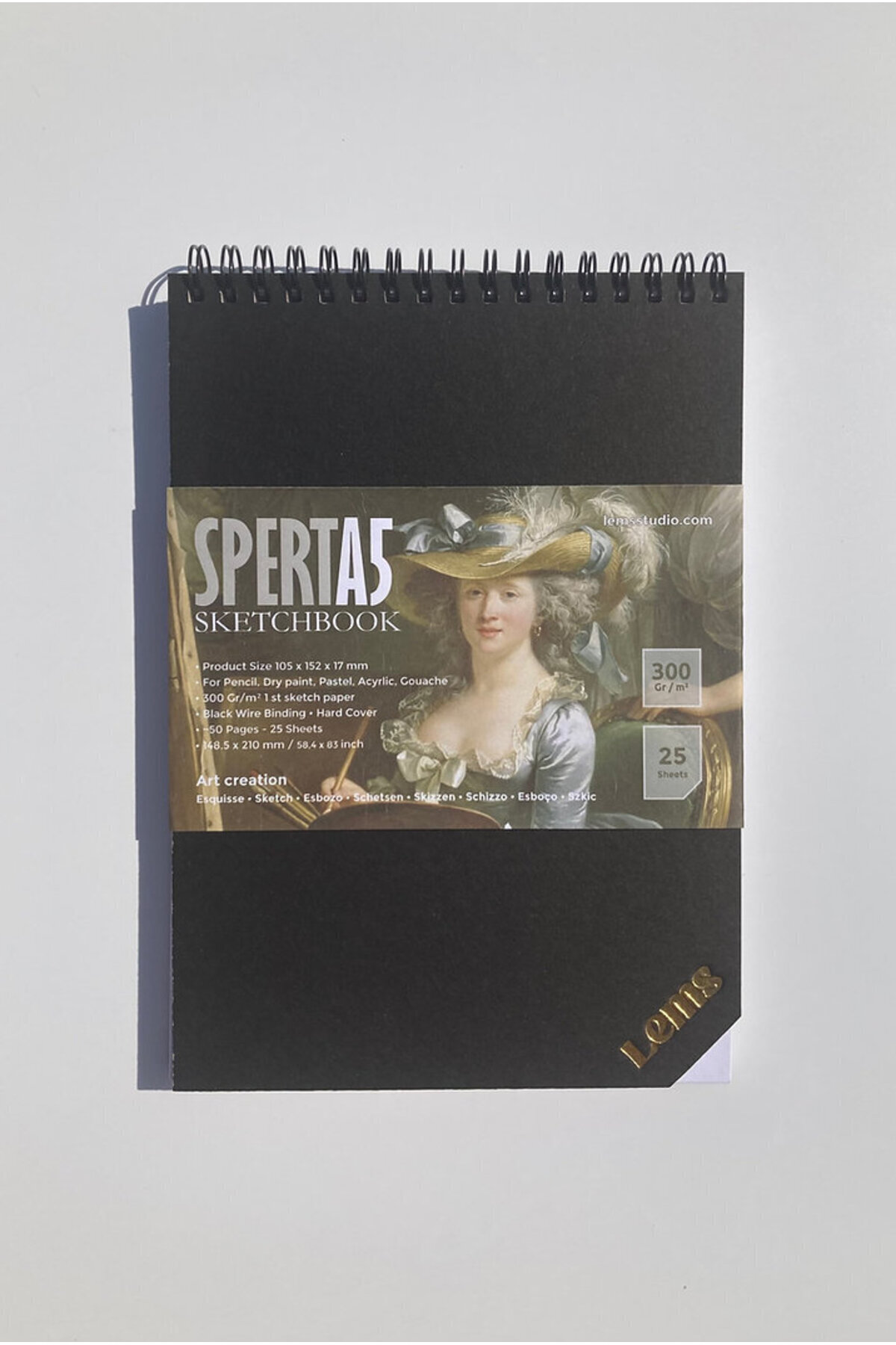 Lemsstudio-Sperta A5 Sketchbook 300gr 50 syf25 sheets Hard Cover Sketchbook 3