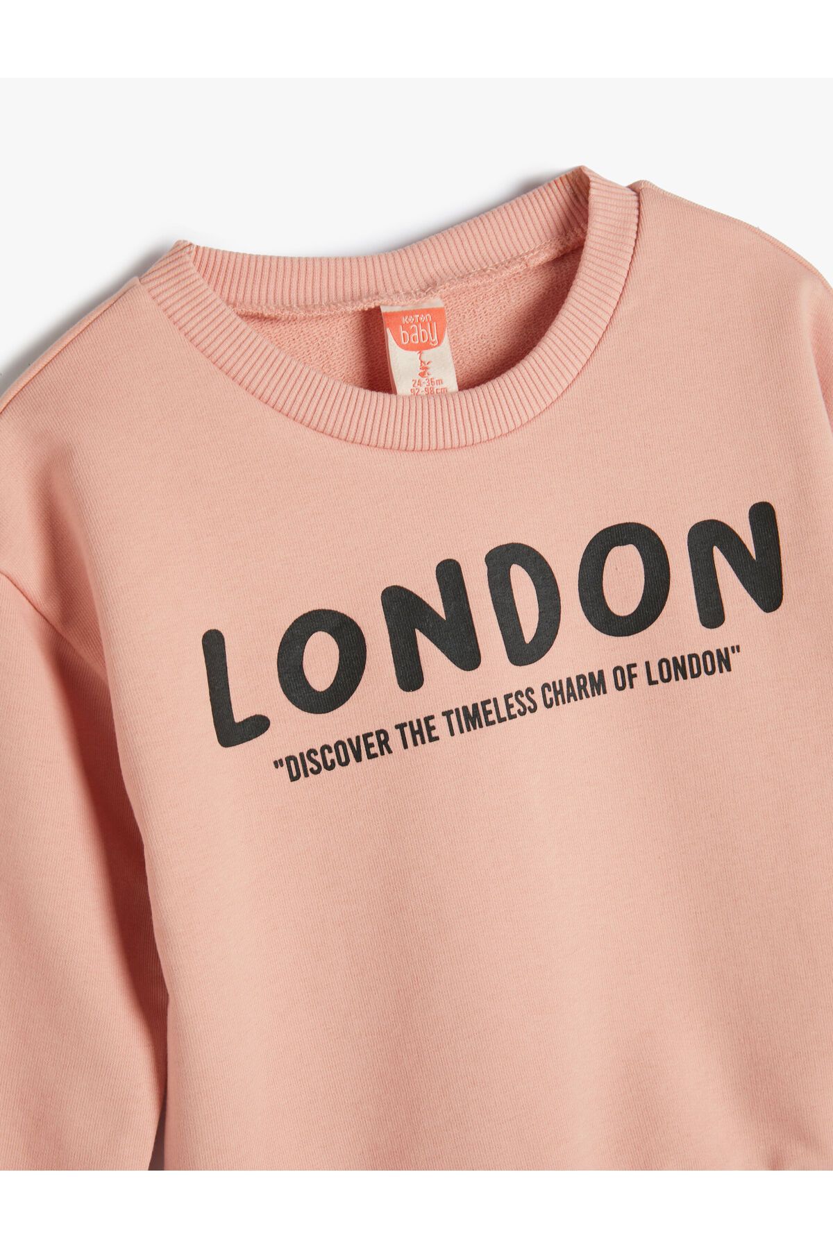 Koton-Sweat Long Sleeve Crew Neck London Printed Cotton 3