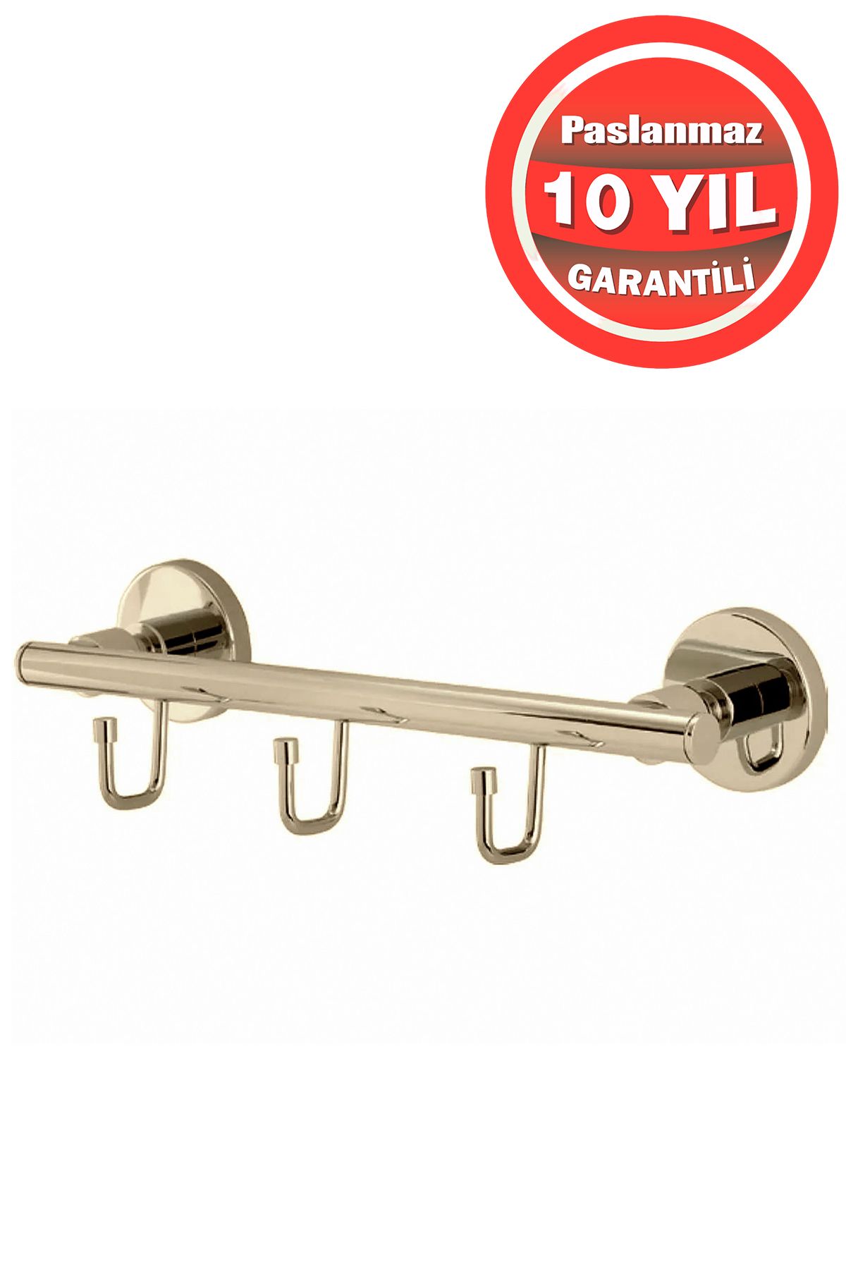 ÇELİK BANYO Paslanmaz Pirinç Flora 3'Lü Set Askılık Altın Gold