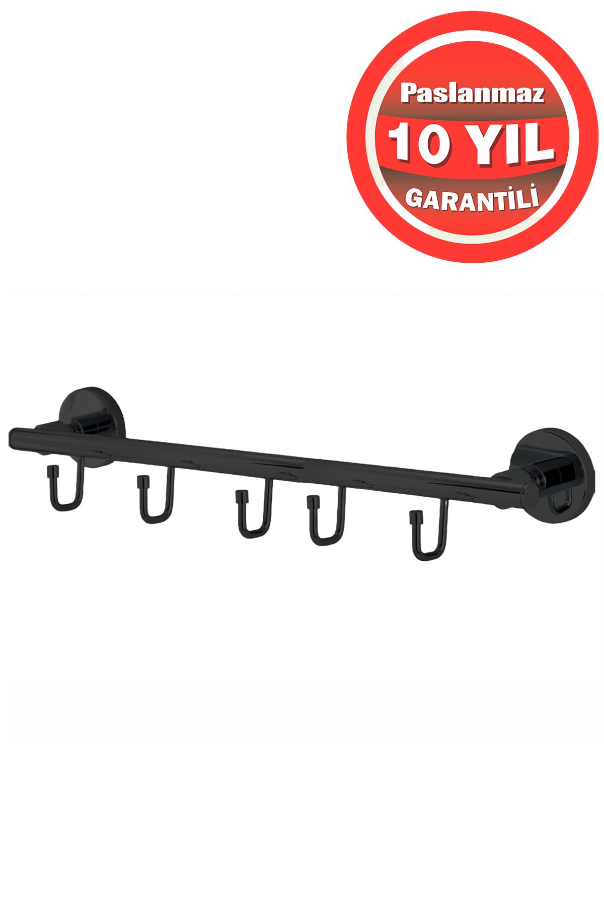 ÇELİK BANYO Paslanmaz Pirinç Mat Siyah Flora 5'Li Set Askılık