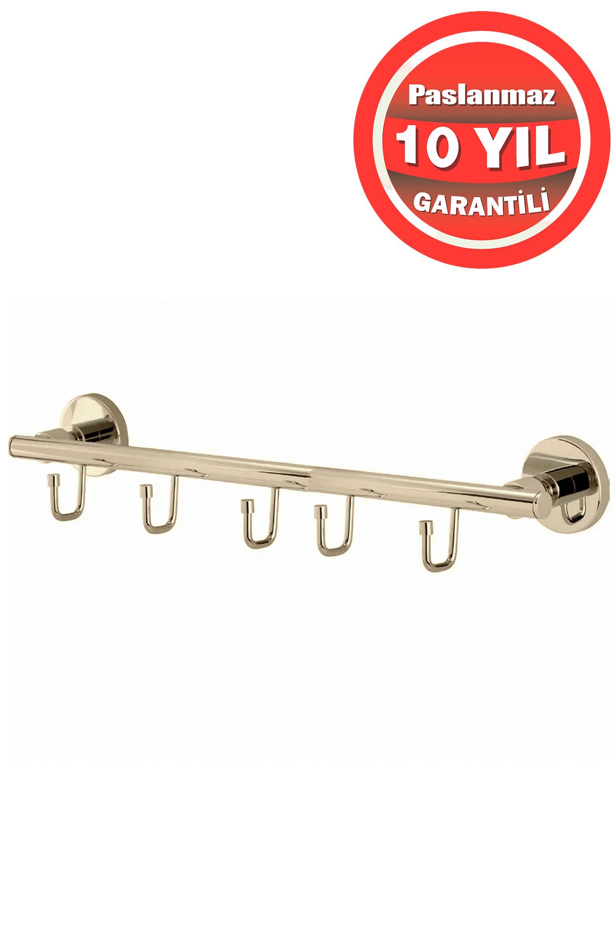 ÇELİK BANYO Paslanmaz Pirinç Flora 5'Li Set Askılık Altın Gold