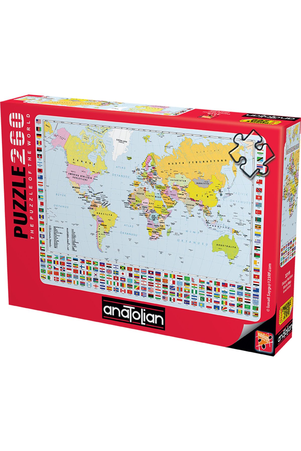 Anatolian Puzzle Anatolian 260 Parça Dünya Haritası 3319