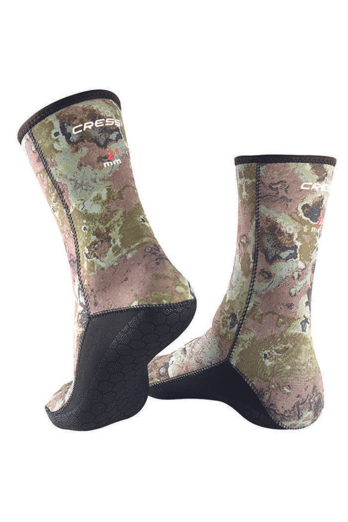 جوراب غواصی چند رنگ Metalllite 3 MM Camo Dive Booties کوچک 38 39 cressi sub