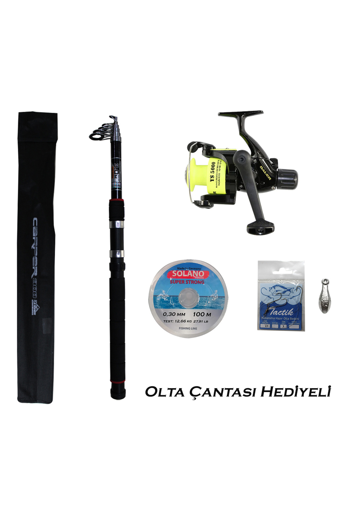 SOLANO FISHING Carper 300 Olta Kamışı Ys 5000 Olta Makinesi