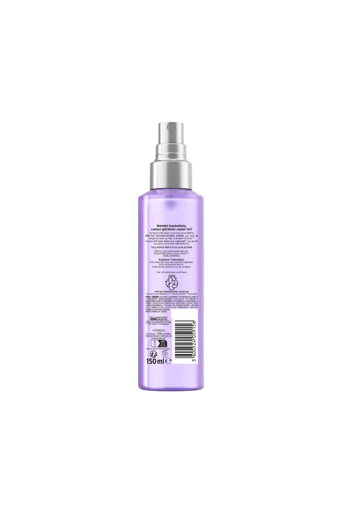 L'Oréal Paris Elseve Hydra [Hyaluronic] Nem ile Dolgunlaştıran Serum 150ml — 1234DİEMM — تصویر 2 از 5