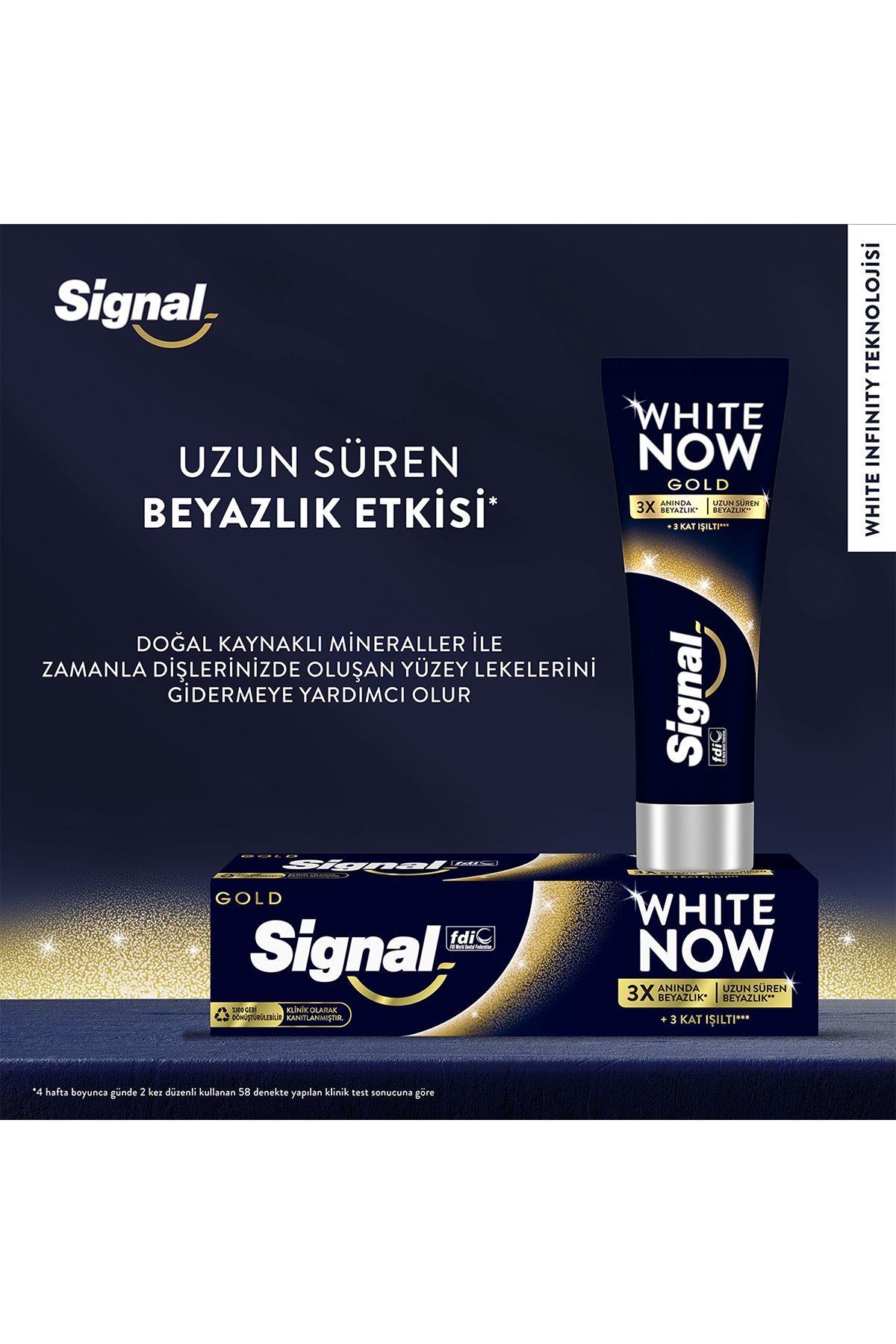 خمیر دندان سفید کننده فوری Signal White Now Gold 75mlx3