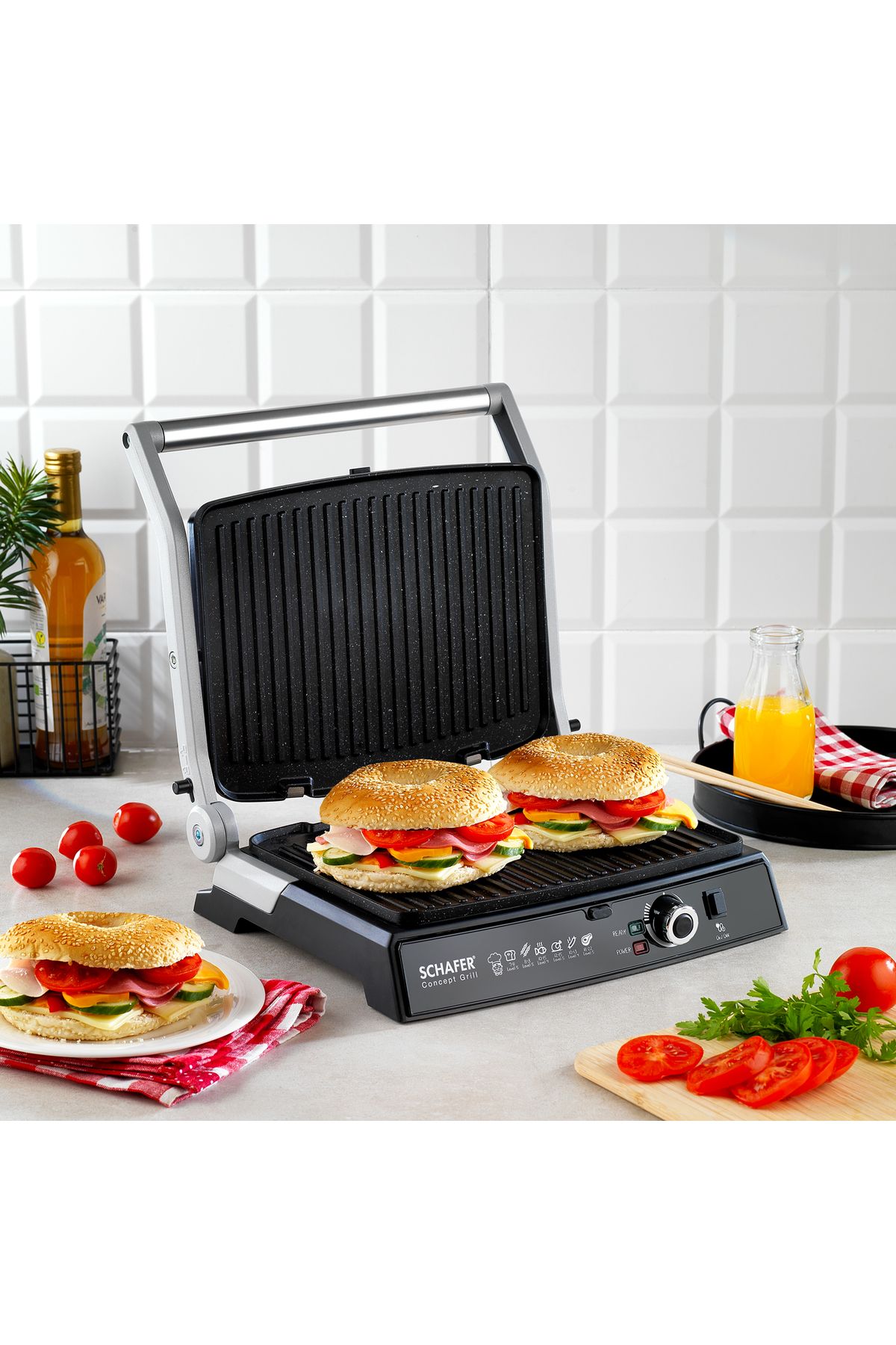 Schafer Concept Grill Elektrikli Izgara ve Tost Makinesi, Siyah