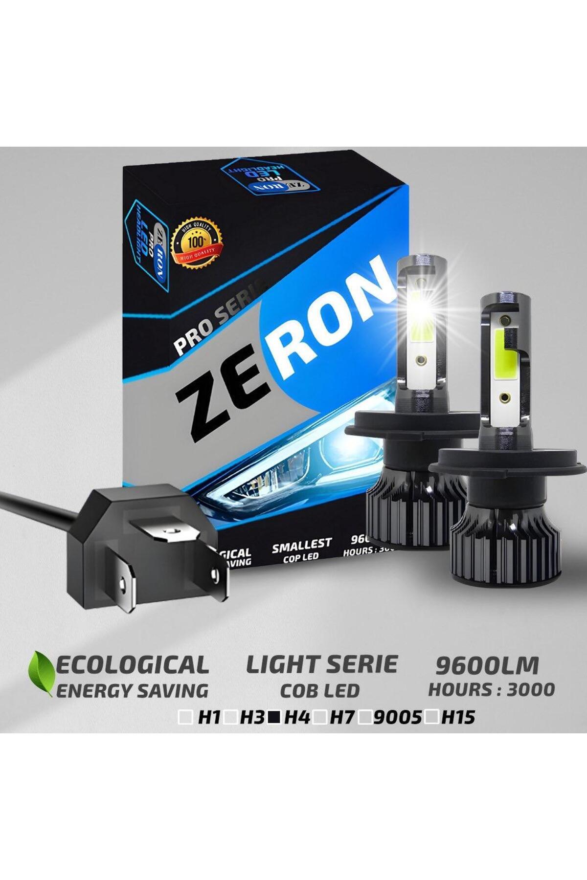 ZERON Xenon H4 Led Araba Far Ampül Xenon Led Uzun Kısa Şimşek Etkili Pro Seri Slim Kasa