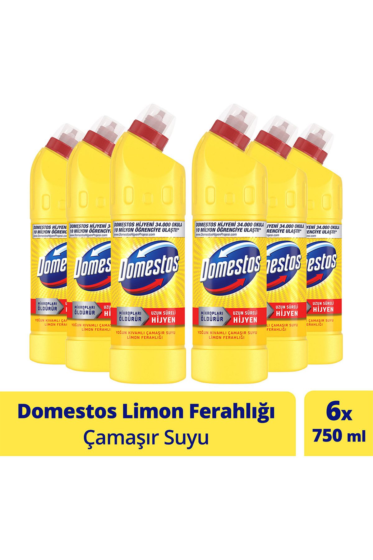 Domestos Çamaşır Suyu Limon Ferahlığı 750 ml 6 Adet