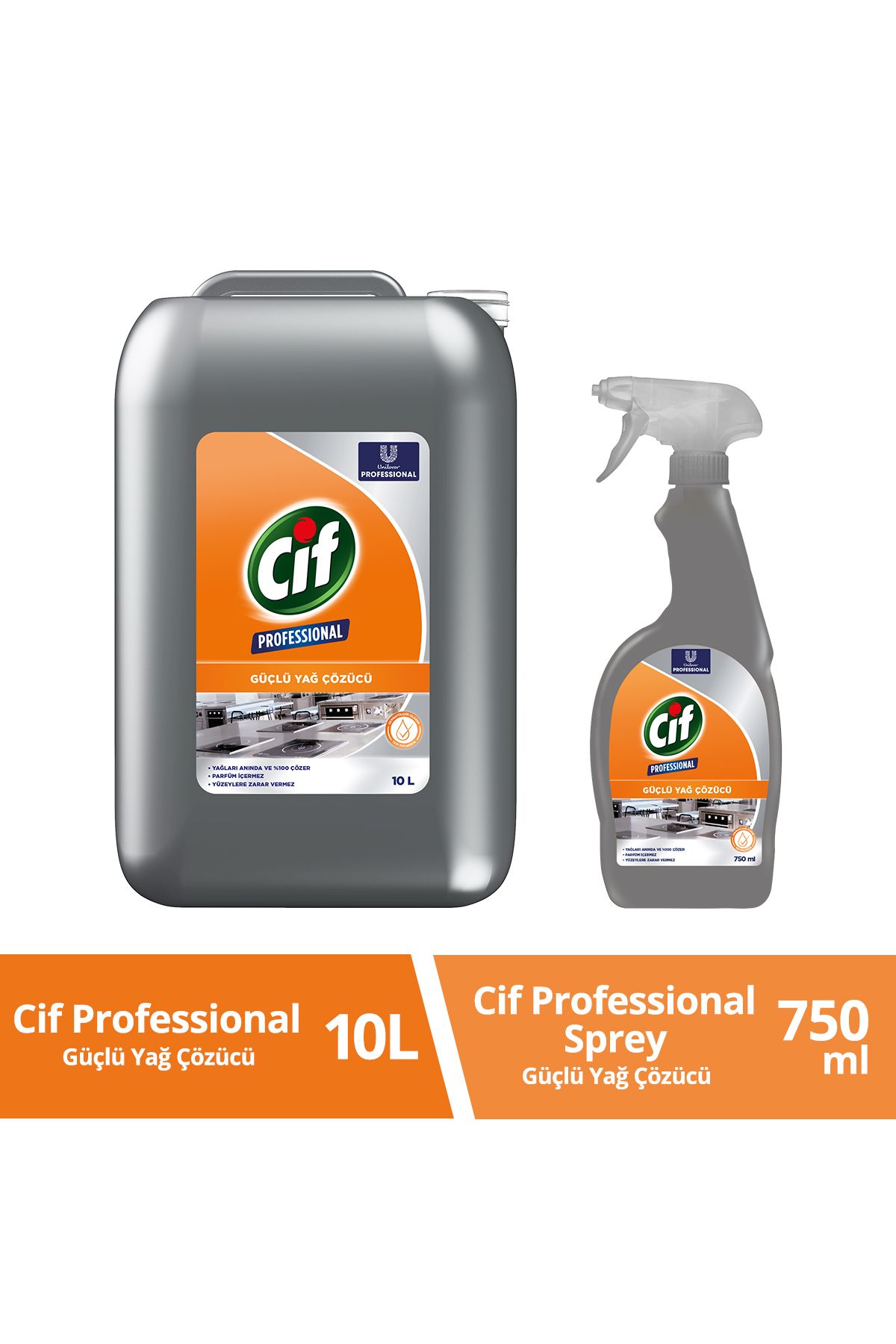 Professional Sprey Güçlü Yağ Çözücü 750 ml Professional Güçlü Yağ Çözücü 10 L