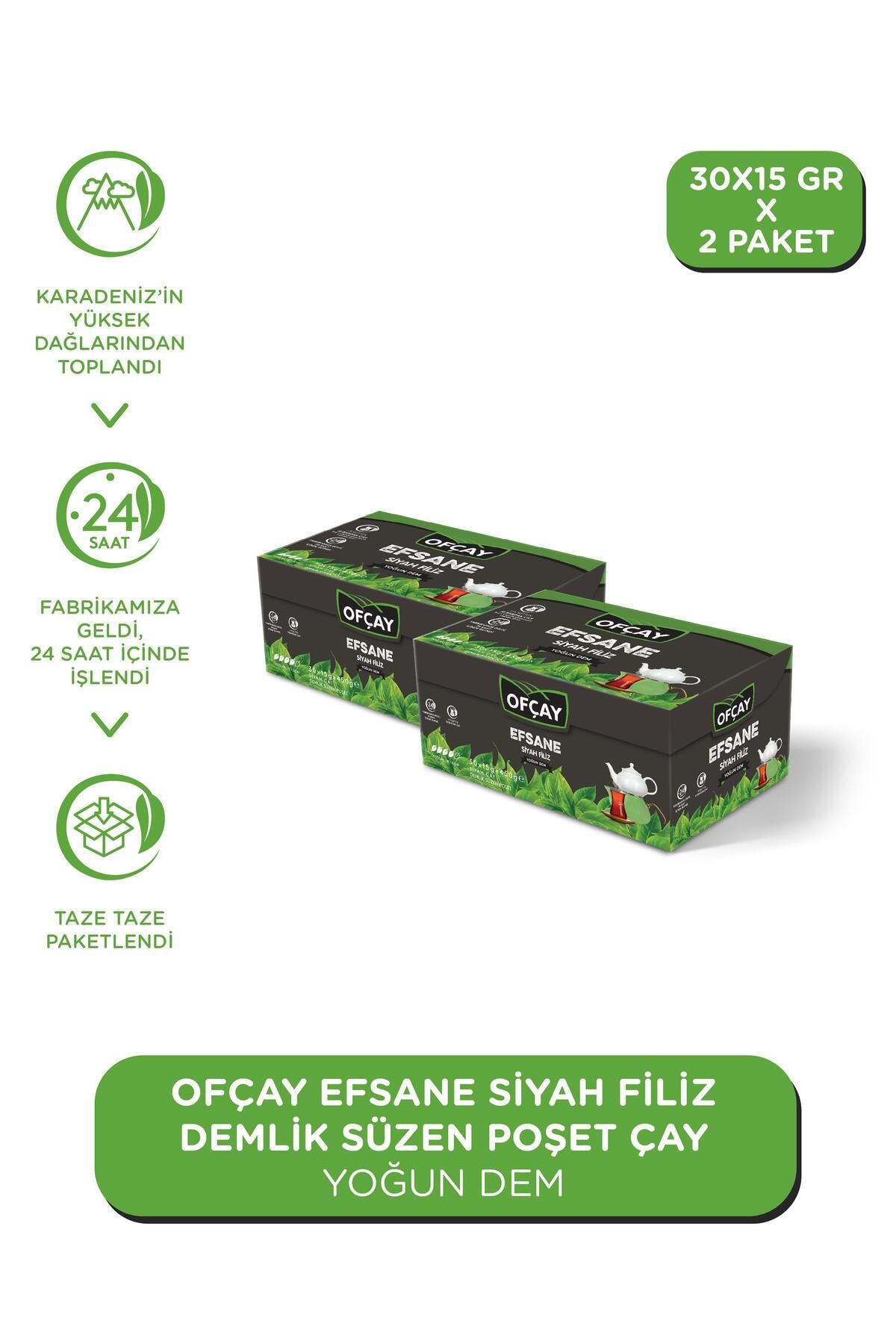 Ofçay Efsane Filiz 30 X 15gr Demlik Poşet Çay X 2 Adet